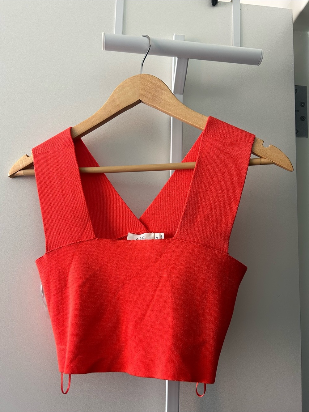 ALC Red Cropped Tank Top with Wide Straps